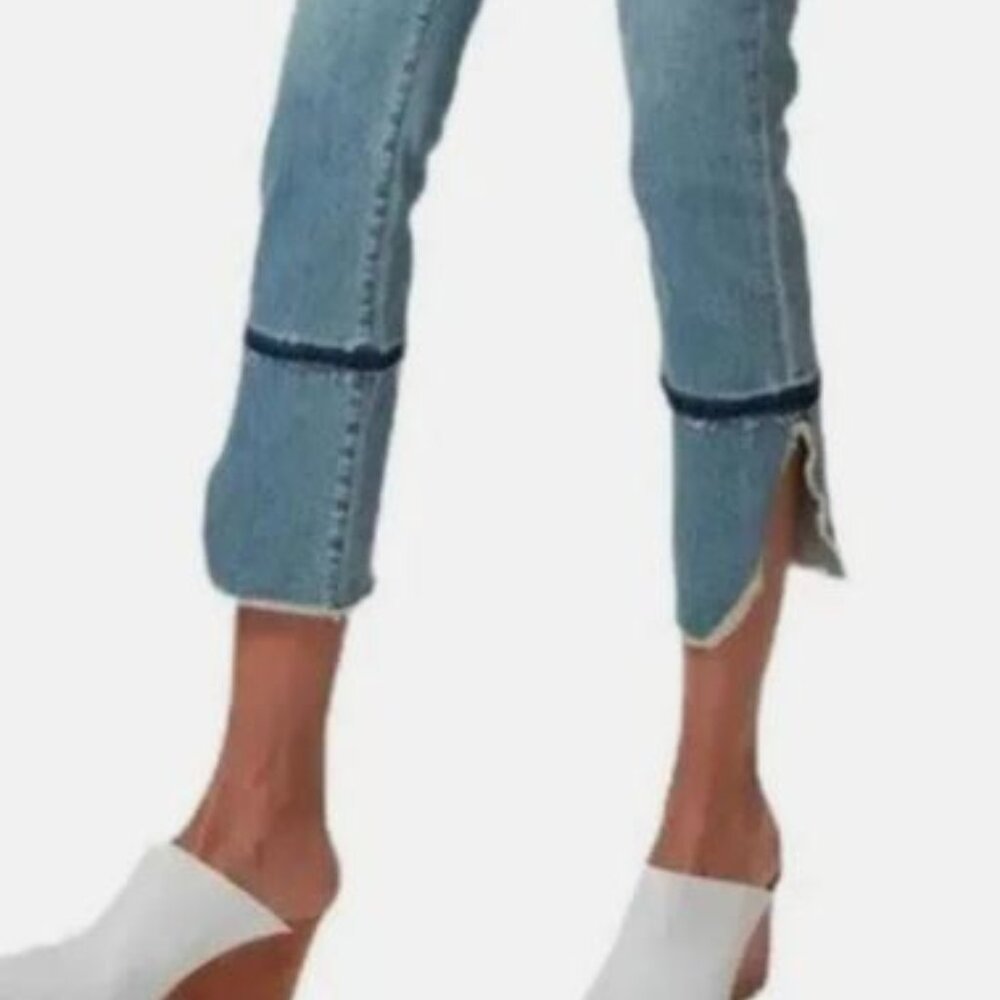 J BRAND Ruby High Rise Crop Cigarette Patriot Raw Frayed Hem Jean Size Misses 24